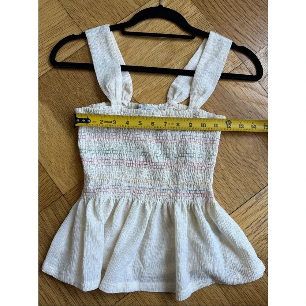 Madewell Texture & Thread Rainbow Smocked Peplum Tank Top, Size XS, EUC